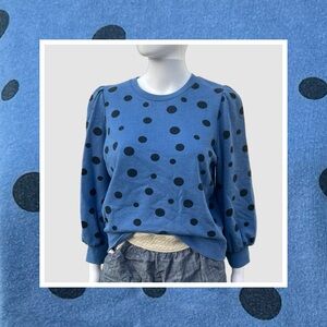 Who What Wear Navy Polka Dot Sweatshirt